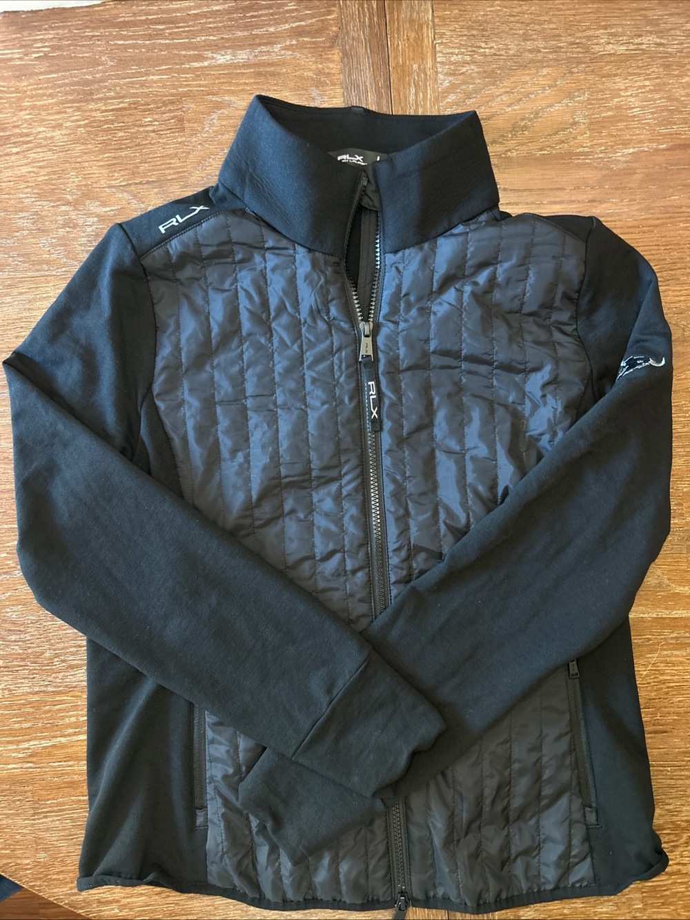 RLX Ralph Lauren Jacket Women's M Black Hybrid Golf Quilted Zip Performance